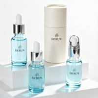 Flacons compte-gouttes en verre bleu personnalisés en gros de 5 ml, 10 ml, 15 ml, 20 ml, 30 ml, 50 ml, 100 ml pour l'emballage d'huiles essentielles, de sérums et de produits de soin de la peau