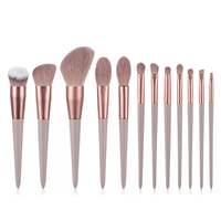Ensemble de pinceaux de maquillage avec poignée en plastique, 13 pièces, marque privée