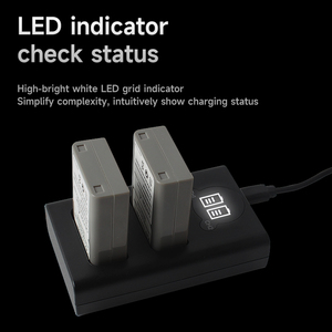 สำหรับ Olympus <span class=keywords><strong>OM</strong></span> D E <span class=keywords><strong>M1</strong></span> E M5 E M5 <span class=keywords><strong>II</strong></span> Pen F Pen E P5 Stylus 1 1s ชุดชาร์จแบตเตอรี่กล้องแบบเร็วพร้อมไฟ LED USB-C ช่องคู่ รุ่น BLN-1 - Product Image 2