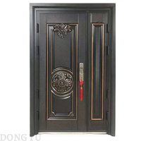 Porte d'entrée principale double en acier de sécurité pour l'extérieur, anti-décoloration, à faible consommation d'énergie, pour le Cambodge