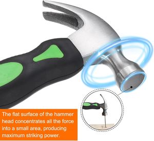 9 Oz Klauen <span class=keywords><strong>hammer</strong></span> Kleiner Mini geschmiedeter Stahl Straight Rip Claw Nagel <span class=keywords><strong>hammer</strong></span> mit Glasfaser griff Kleines Hämmer werkzeug - Product Image 4