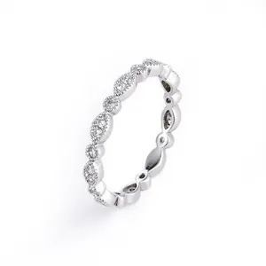Guangzhou Huiyue Jewelry Big Pear Cut And Round Cut Stone Wholesale Fashion Cubic Zirconia Ring Women Rings Silver 925 Sterling