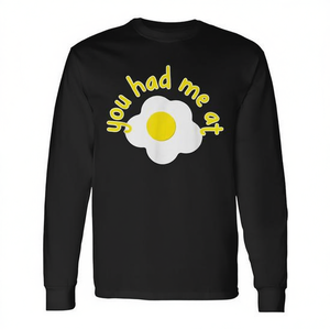Perfect Clothing T-shirt à manches longues avec motif œufs frits You Had Me At Yolk, graphique amusant, unisexe, taille adulte - Product Image 2