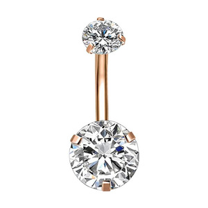 Anillos para Ombligo Surtidos de Acero Inoxidable 14G, Joyería para Piercing de Ombligo con Diseños de Corazón de Cristal, Estrella, Piedra y Bola de Mármol - Product Image 4