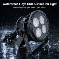 Lampu Par LED COB Dual White 4x50W IP65 Tahan Air 3000K 6500K Pencahayaan Panggung Dengan Kontrol DMX512 untuk Acara Panggung Luar Ruangan