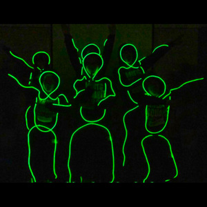 Costume EL pour femmes, Costumes lumineux, à capuche illuminés, fil, vêtement à bande froide, vêtements de danse, spectacle, lumineux LED - Product Image 2
