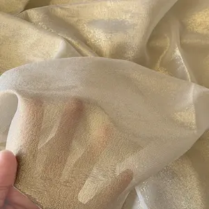 หลากสี Lurex ผ้าไหมทองโลหะผ้าไหมผ้าชีฟอง