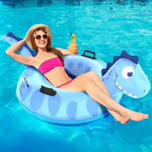 Flotador inflable para piscina de dinosaurio, flotador grande para montar en verano, playa, piscina, fiesta, salón, balsa, juguetes para niños y adultos