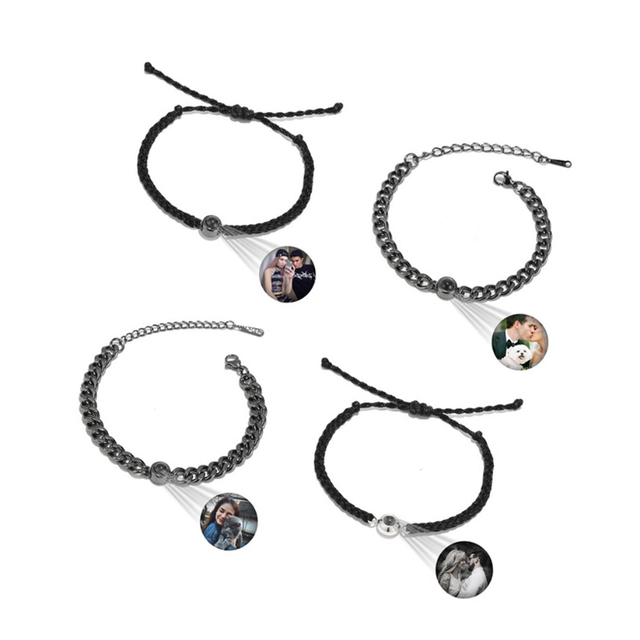 Hot Selling Trendy Picture Projection Bracelet 100 Languages I Love You Personalization Customization Couple Bracelet