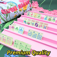 Tuiles de Mahjong Personnalisées Garden Glow Matcha Pearl Spring Lady 2026 Luxe 160 Tuiles en Acrylique Gravées sur Mesure Ensemble de Tuiles de Mahjong Américaines