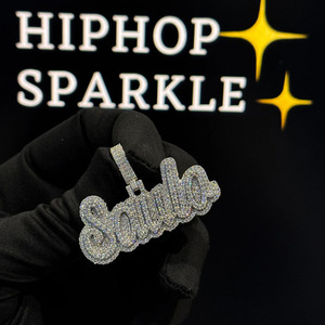 Custom 2 Inch <b>Name</b> Pendant Iced Out Moissanite Diamonds 925 Sterling Silver Hip Hop Style Luxury Jewelry <b>Chain</b> Pendant Statement - Product Image 4