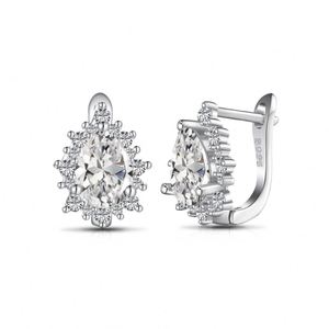 Dylam Sparkling Women Fine Jewelry Dress up Accessories S925 Silver Waterdrop Shape Diamond 5A Cubic Zirconia <b>Hook</b> Earrings - Product Image 1