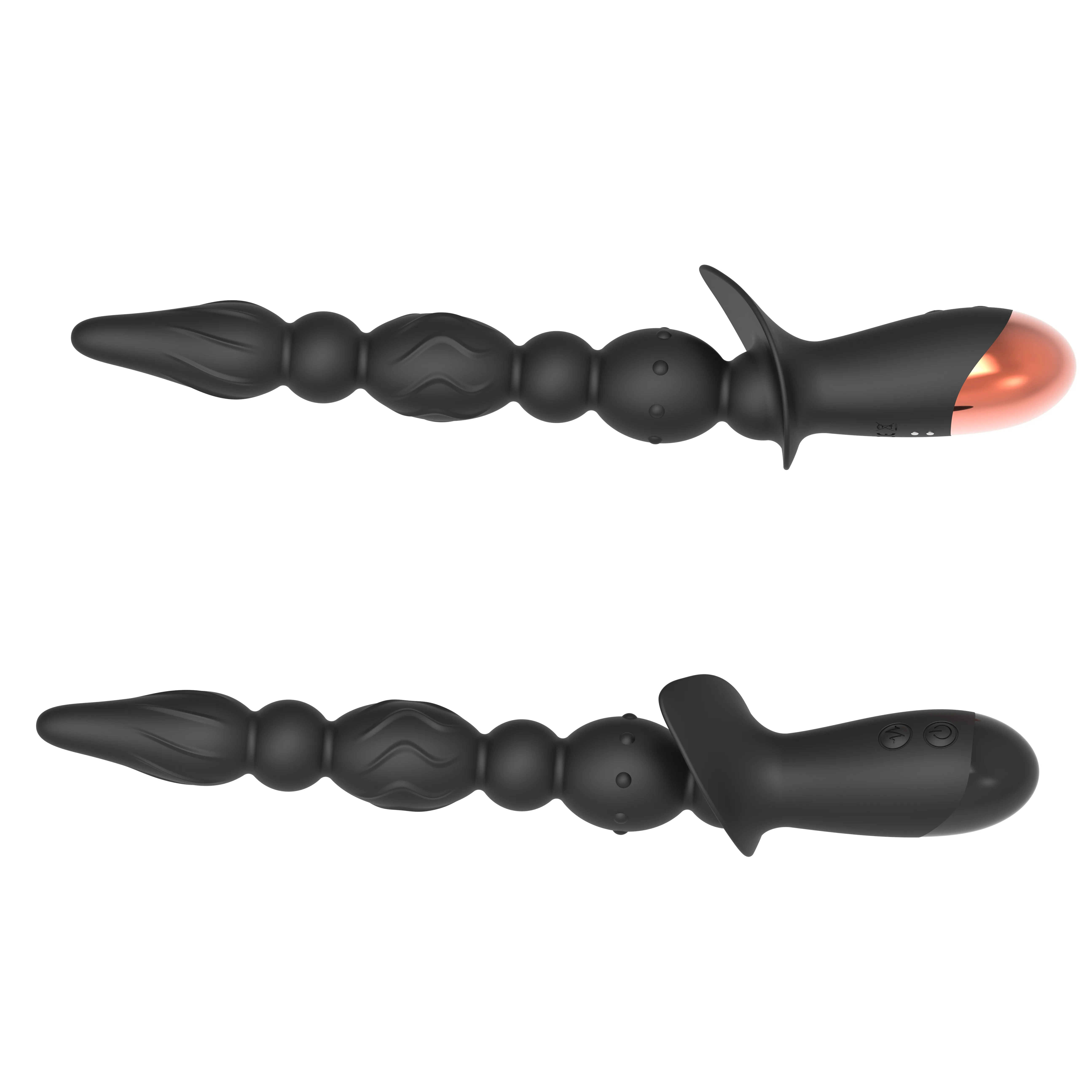 Dingfoo-masajeador de próstata para hombres y mujeres, Juguetes sexuales anales de silicona con tapón anal y vaginal, cuentas de gran trasero