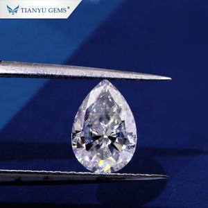 Pear corte de gelo esmagado forma vvs claridade branco h & a diamante moissanite - Product Image 2