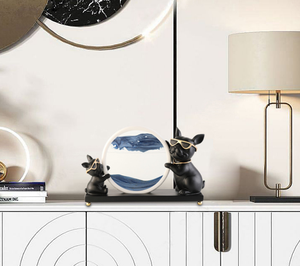 Estatua de Resina con Diseño de Bulldog y <span class=keywords><strong>Arena</strong></span> Fluida, Decoración de Escritorio, Arte Cinético, Regalo Personalizado OEM, Venta al Por Mayor - Product Image 2