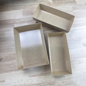 Custom Sushi Container Packaging <b>Biodegradable</b> Disposable Takeout Sushi Tray Rectangular Kraft <b>Paper</b> Sushi Plates with Cover - Product Image 3