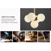Moderne Minimaliste Café Bar Restaurant Décor Led Albâtre Lustre Pierre Naturelle Suspension Boule Globe Marbre Lumière