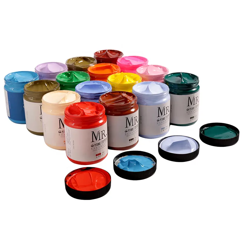 Chinjoo 120 couleurs ensemble de peinture acrylique pour peinture d'art sur toile de papier de tissu de verre