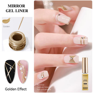 Esmalte de Gel para Dibujar Líneas Metálicas en Dorado y Plateado, Esmalte de Gel para Pintar Uñas con Hilo Dorado Champán - Product Image 2