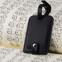 Étiquettes à bagages en cuir en vrac pour sacs, étiquettes de valise, accessoires de voyage, étiquette à bagages drôle avec bouton-pression mignon