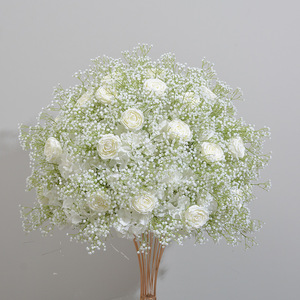 <span class=keywords><strong>Vase</strong></span> à <span class=keywords><strong>fleurs</strong></span> géométrique Présentoir décoratif sphérique pour table de mariage Simulé de gypsophile Boule de rose Fleur artificielle - Product Image 2