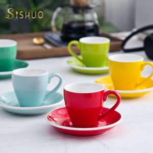 Juego <span class=keywords><strong>de</strong></span> platillos <span class=keywords><strong>de</strong></span> porcelana para taza <span class=keywords><strong>de</strong></span> té y <span class=keywords><strong>café</strong></span>, <span class=keywords><strong>tazas</strong></span> <span class=keywords><strong>de</strong></span> metal <span class=keywords><strong>de</strong></span> color amarillo con asas - Product Image 1