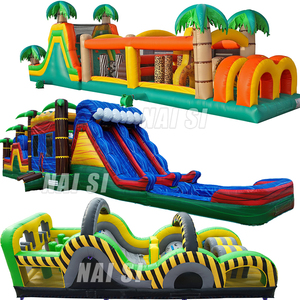 Circuito de Obstáculos Inflable Gigante con Diseño de Palmera para Exteriores, Casa de Brinco con <span class=keywords><strong>Piscina</strong></span> <span class=keywords><strong>Desmontable</strong></span> para Niños y Adultos - Product Image 3