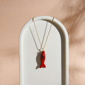 Collier pendentif en forme de poisson à la mode pierre de naissance de guérison naturelle chaînes à la mode usure quotidienne et pour cadeau parent ou ami - Product Image 6