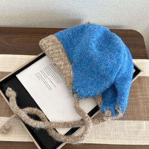 Chapeaux d'hiver tricotés élégants avec tissu en laine douce et liens tressés réglables <span class=keywords><strong>pour</strong></span> une protection contre le froid - Product Image 2
