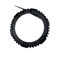 H&T HT-C007-007 Insert de lunette de plongée en céramique mate de 38 mm avec chiffres en relief, pièces de montre à biseau