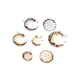 Colgante <span class=keywords><strong>de</strong></span> malla chapado en <span class=keywords><strong>oro</strong></span> <span class=keywords><strong>de</strong></span> <span class=keywords><strong>14K</strong></span> Danf, base redonda con diseño <span class=keywords><strong>de</strong></span> vaina <span class=keywords><strong>de</strong></span> loto, collar hecho a mano DIY, accesorio <span class=keywords><strong>de</strong></span> <span class=keywords><strong>cadena</strong></span> al por mayor - Product Image 5