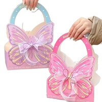Boîte à fleurs portable en forme de papillon pour la fête des mères et la Saint-Valentin, bouquet imperméable, fleurs fraîches, décoration de gâteau, emballage, nouveau blanc