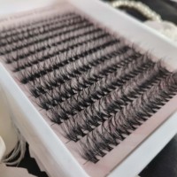Grosir bulu mata klaster Individual ekstensi bulu mata D Curl bulu mata imitasi halus ekstensi bulu mata Diy segmen potong bulu mata palsu