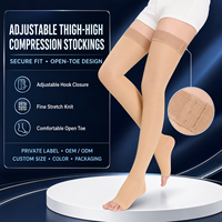 Bas de compression personnalisables 20-30 mmHg à bout fermé, bas de compression graduée de qualité médicale pour les varices
