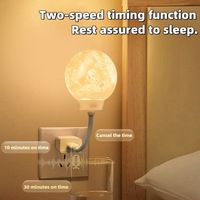 Lampe de chevet USB transfrontalière en forme de lune, veilleuse à commande vocale et à induction, petite lampe de table pour chambre à coucher