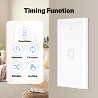 Interruptor de Luz Inteligente Moderno Matter, Estándar Estadounidense, Interruptor de Pared Táctil WiFi, Compatible con Apple Home, HomeKit, Alexa, Google, Tuya