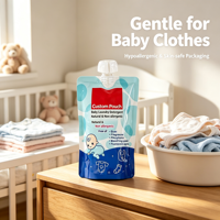 Pochette à bec verseur sans BPA et anti-fuite pour soins de bébé, sac d'emballage personnalisé à haute barrière pour détergent liquide à lessive