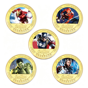 Moneda del Equipo de Héroes de Blockbuster 2026: Cinco Diseños de Campeones de Películas, Chapada en Oro sobre Hierro con Estuche - Product Image 1