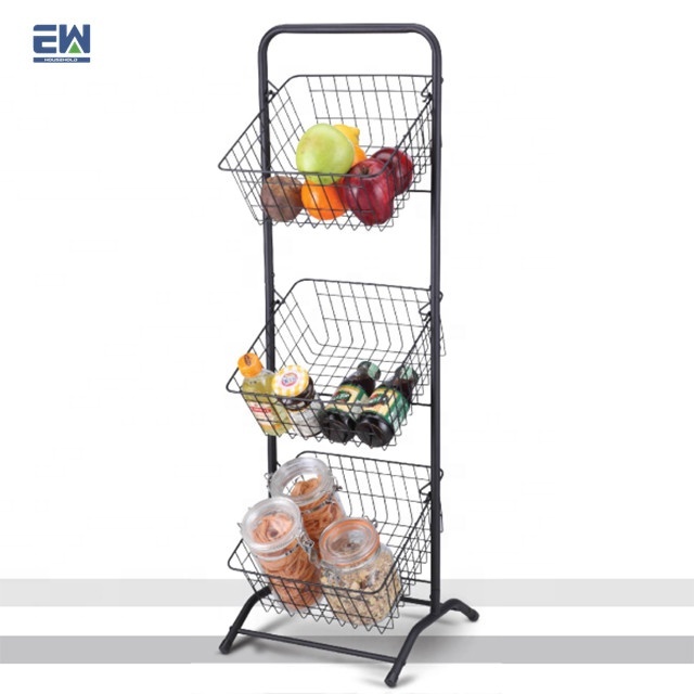 EW ménage organisateurs 3 Niveaux Rack Fruits Légumes Étagère De Rangement robuste cadre Desserte CHARIOT de Cuisine