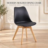 Chaise de salle à manger contemporaine Tulip Shell, dossier ergonomique incurvé, siège rembourré doux, chaise d'appoint sans accoudoirs pour cuisine et restaurant