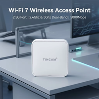 TiNCAM 2.4G y 5G, Punto de Acceso Wifi 7 Inalámbrico para Techo, 5000 Mbps, Doble Banda, Compatible con POE, Punto de Acceso para Montaje en Techo, CPE para Exteriores
