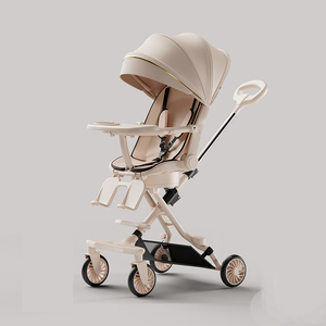 Luxueux 4-en-1 poussette pour bébé pliable systèmes de voyage multifonctions avec ceinture de sécurité pour l'âge de 3 ans - Product Image 6