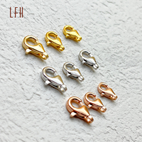 Bijoux en or véritable 18k, bijoux de bricolage en or massif 18k, fermoir mousqueton, fermeture, différentes tailles disponibles
