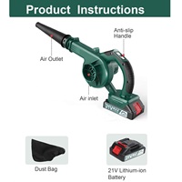 Mini ventilateur industriel électrique sans fil, batterie 21V, Portable, pour jardin