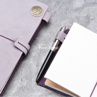 Carnet de voyage en cuir ciré effet brume avec papier Doulton, fait main, à feuilles mobiles – Universel, en stock