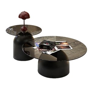 Tempered Glass <b>Round</b> Coffee <b>Table</b> Minimalist Design For Living Room Small Apartment Use - Product Image 5