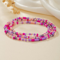 Chaîne de taille colorée en verre brillant, faite à la main, pour l'été, bijou de corps perlé pour nombril, chaîne élastique pour femme, décoration 80-100cm