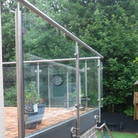 Système de garde-corps d'escalier en verre Balustrade en verre de balcon Rampe en acier inoxydable 304 brossé Pinces à verre
