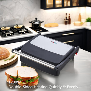 Presse à panini multifonctionnelle avec plaque antiadhésive Grille de contact portable pour barbecue électrique d'intérieur Vente en gros - Product Image 3