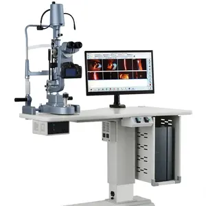 Оптическая офтальмологическая щелальная лампа с цифровой камерой и программным обеспечением включает стол andcomputer